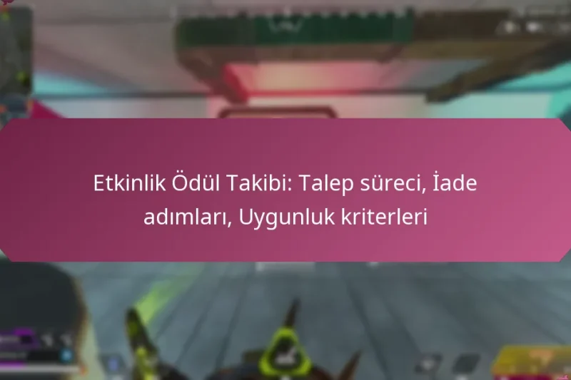 Etkinlik Ödül Takibi: Talep süreci, İade adımları, Uygunluk kriterleri