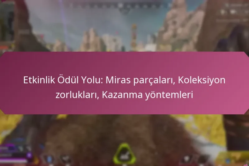 Etkinlik Ödül Yolu: Miras parçaları, Koleksiyon zorlukları, Kazanma yöntemleri