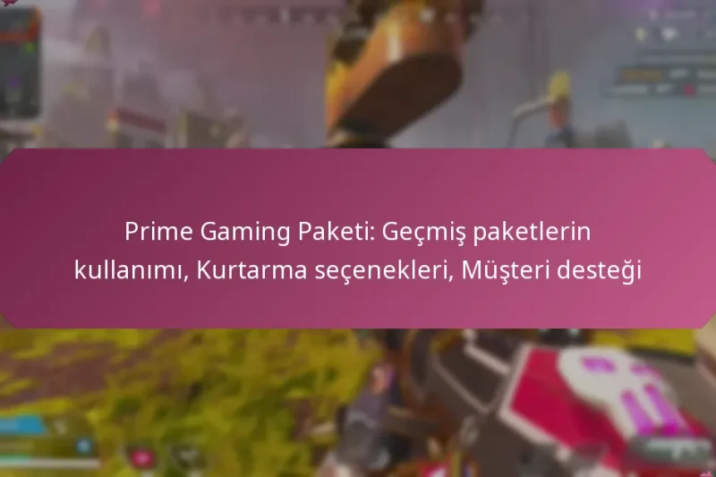 Prime Gaming Paketi: Geçmiş paketlerin kullanımı, Kurtarma seçenekleri, Müşteri desteği